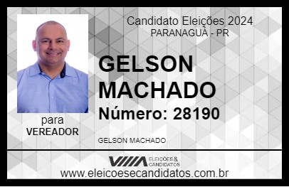 Candidato GELSON MACHADO 2024 - PARANAGUÁ - Eleições