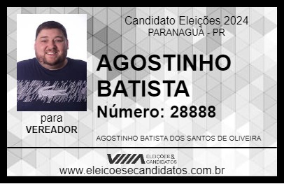 Candidato AGOSTINHO BATISTA 2024 - PARANAGUÁ - Eleições