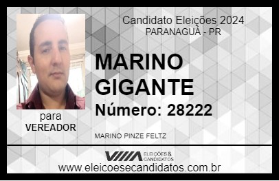 Candidato MARINO GIGANTE 2024 - PARANAGUÁ - Eleições