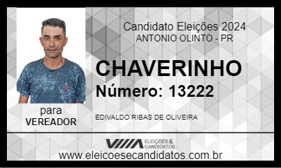 Candidato CHAVERINHO 2024 - ANTONIO OLINTO - Eleições