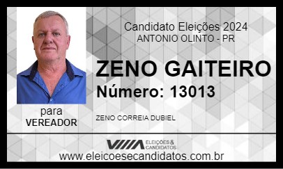 Candidato ZENO GAITEIRO 2024 - ANTONIO OLINTO - Eleições