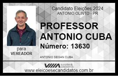 Candidato PROFESSOR ANTONIO CUBA 2024 - ANTONIO OLINTO - Eleições