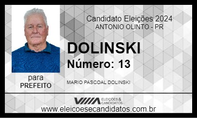 Candidato DOLINSKI 2024 - ANTONIO OLINTO - Eleições