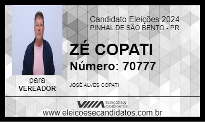 Candidato ZÉ COPATI 2024 - PINHAL DE SÃO BENTO - Eleições