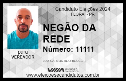 Candidato NEGÃO DA REDE 2024 - FLORAÍ - Eleições