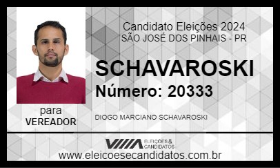 Candidato SCHAVAROSKI 2024 - SÃO JOSÉ DOS PINHAIS - Eleições