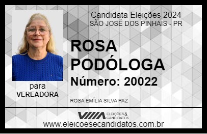 Candidato ROSA PODÓLOGA 2024 - SÃO JOSÉ DOS PINHAIS - Eleições