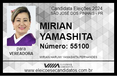 Candidato MIRIAN YAMASHITA 2024 - SÃO JOSÉ DOS PINHAIS - Eleições