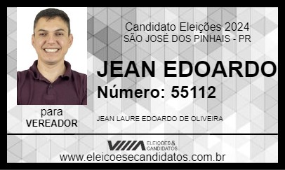 Candidato JEAN EDOARDO 2024 - SÃO JOSÉ DOS PINHAIS - Eleições