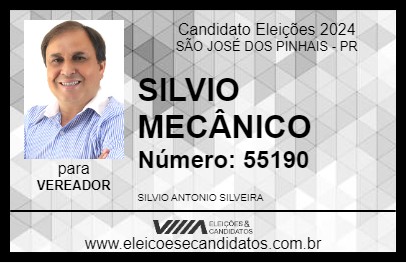 Candidato SILVIO MECÂNICO 2024 - SÃO JOSÉ DOS PINHAIS - Eleições