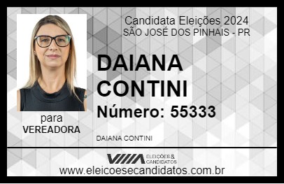 Candidato DAIANA CONTINI 2024 - SÃO JOSÉ DOS PINHAIS - Eleições