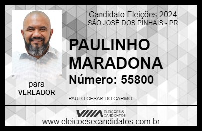 Candidato PAULINHO MARADONA 2024 - SÃO JOSÉ DOS PINHAIS - Eleições