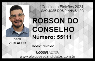 Candidato ROBSON DO CONSELHO 2024 - SÃO JOSÉ DOS PINHAIS - Eleições