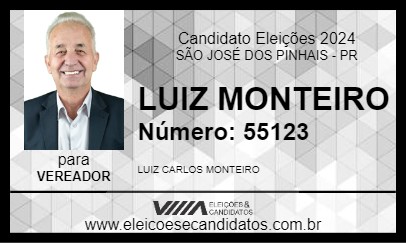 Candidato LUIZ MONTEIRO 2024 - SÃO JOSÉ DOS PINHAIS - Eleições