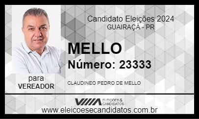 Candidato MELLO 2024 - GUAIRAÇÁ - Eleições