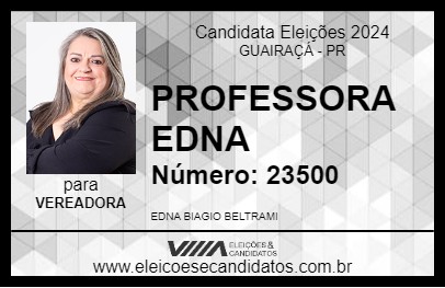 Candidato PROFESSORA EDNA 2024 - GUAIRAÇÁ - Eleições