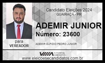 Candidato ADEMIR JUNIOR 2024 - GUAIRAÇÁ - Eleições