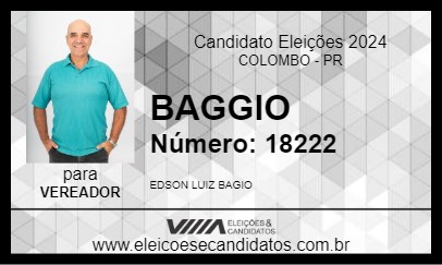 Candidato BAGGIO 2024 - COLOMBO - Eleições