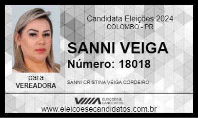 Candidato SANNI VEIGA 2024 - COLOMBO - Eleições