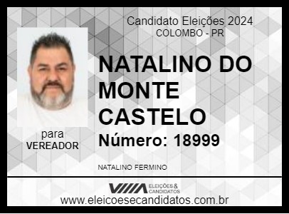 Candidato NATALINO DO MONTE CASTELO 2024 - COLOMBO - Eleições