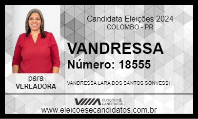 Candidato VANDRESSA 2024 - COLOMBO - Eleições