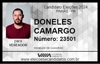 Candidato DONELES CAMARGO 2024 - PINHÃO - Eleições