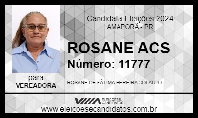 Candidato ROSANE ACS 2024 - AMAPORÃ - Eleições