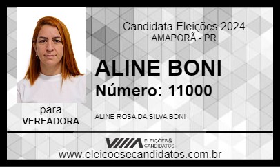 Candidato ALINE BONI 2024 - AMAPORÃ - Eleições