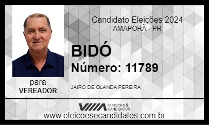 Candidato BIDÓ 2024 - AMAPORÃ - Eleições