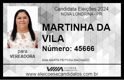 Candidato MARTINHA DA VILA 2024 - NOVA LONDRINA - Eleições