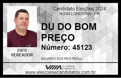 Candidato DU DO BOM PREÇO 2024 - NOVA LONDRINA - Eleições