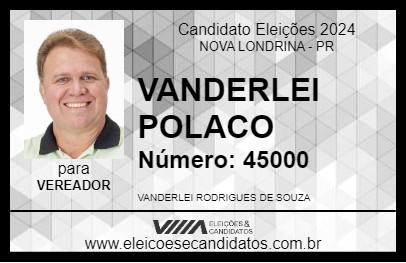 Candidato VANDERLEI POLACO 2024 - NOVA LONDRINA - Eleições