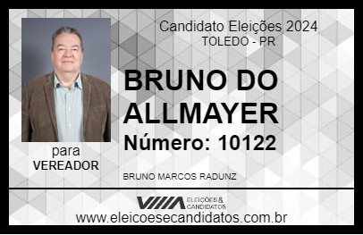 Candidato BRUNO DO ALLMAYER 2024 - TOLEDO - Eleições