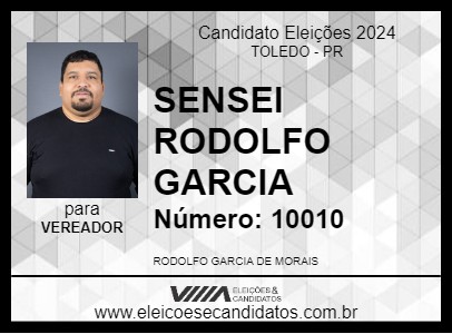 Candidato SENSEI RODOLFO GARCIA 2024 - TOLEDO - Eleições