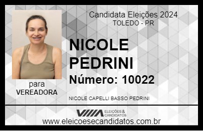 Candidato NICOLE PEDRINI 2024 - TOLEDO - Eleições