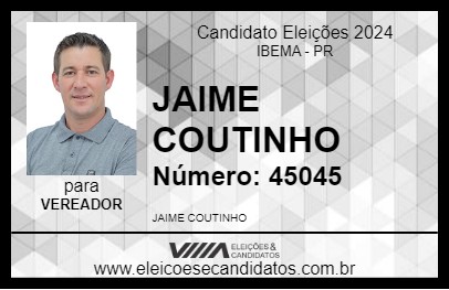 Candidato JAIME COUTINHO 2024 - IBEMA - Eleições