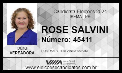 Candidato ROSE SALVINI 2024 - IBEMA - Eleições