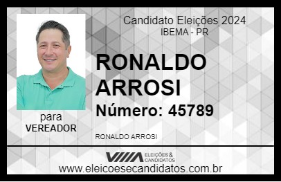 Candidato RONALDO ARROSI 2024 - IBEMA - Eleições