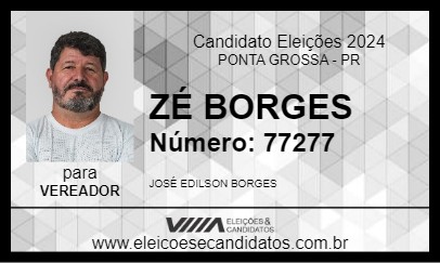 Candidato ZÉ BORGES 2024 - PONTA GROSSA - Eleições