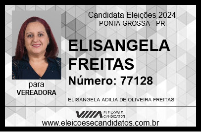 Candidato ELISANGELA FREITAS 2024 - PONTA GROSSA - Eleições