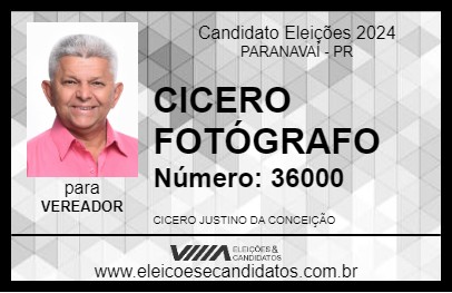 Candidato CICERO FOTÓGRAFO 2024 - PARANAVAÍ - Eleições