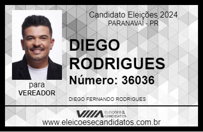 Candidato DIEGO RODRIGUES 2024 - PARANAVAÍ - Eleições