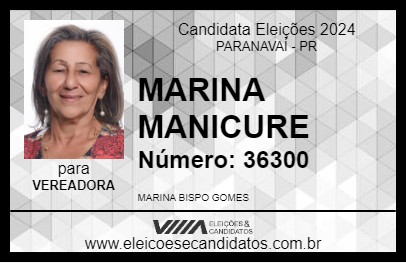 Candidato MARINA MANICURE 2024 - PARANAVAÍ - Eleições