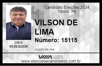 Candidato VILSON DE LIMA 2024 - TIBAGI - Eleições