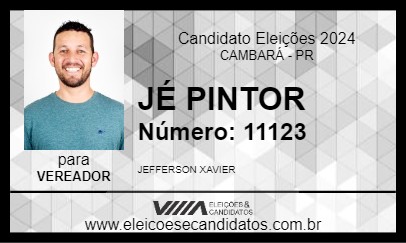 Candidato JÉ PINTOR 2024 - CAMBARÁ - Eleições