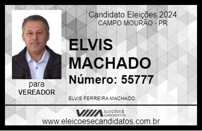 Candidato ELVIS MACHADO 2024 - CAMPO MOURÃO - Eleições