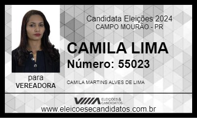 Candidato CAMILA LIMA 2024 - CAMPO MOURÃO - Eleições