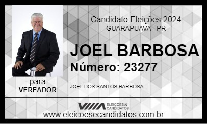 Candidato JOEL BARBOSA 2024 - GUARAPUAVA - Eleições