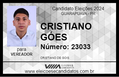 Candidato CRISTIANO GÓES 2024 - GUARAPUAVA - Eleições