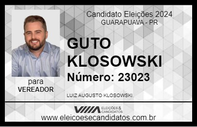 Candidato GUTO KLOSOWSKI 2024 - GUARAPUAVA - Eleições